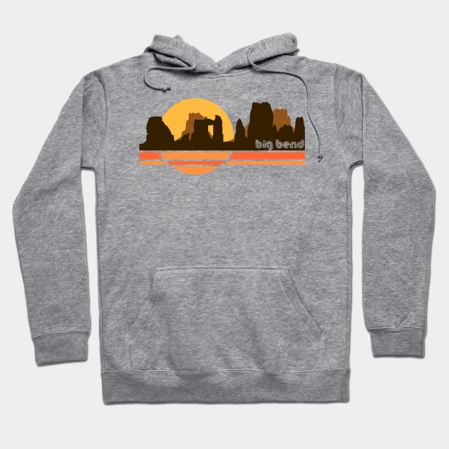 Big Bend National Park Retro 70s Tourist Souvenir Hoodie by darklordpug